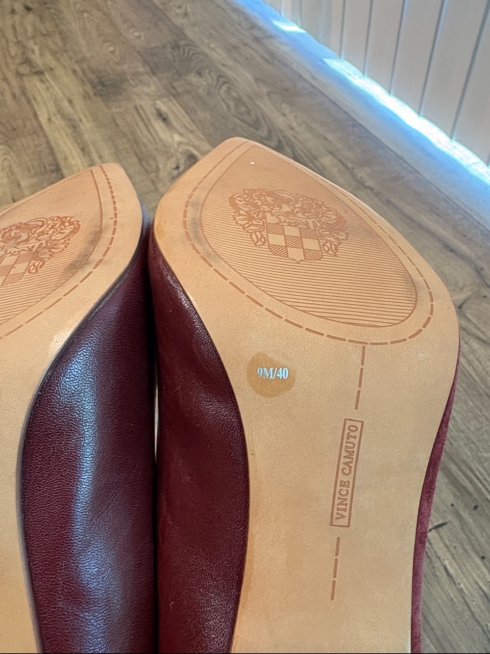 Vince Camuto Genuine Suede & Leather Heels Maroon Pumps Fall size 9 - Picture 4 of 7